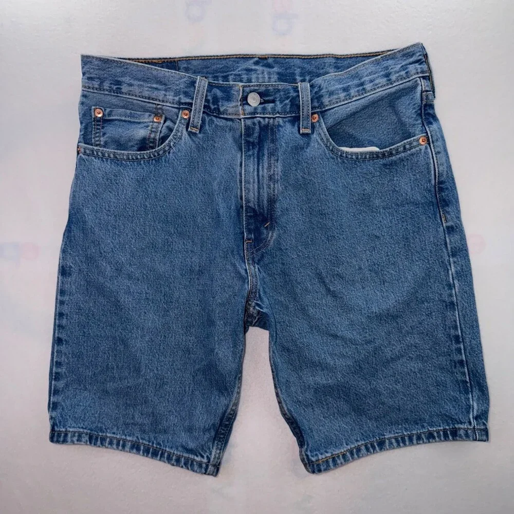 Levi Strauss & Co. Shorts 405 Mens Size 33 Blue Cotton Denim Water Less Labeling